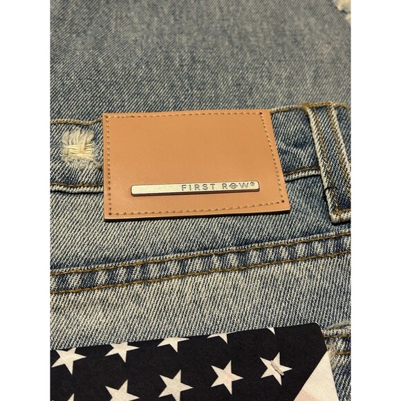🎇 First Row Relaxed Flare Jeans
Men’s 38x33 | Distressed Raw Hem USA Flag Patch - Picture 7 of 8